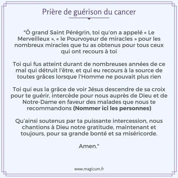 Prière de guérison du cancer