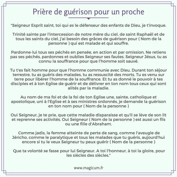 Prière de guérison pour un proche