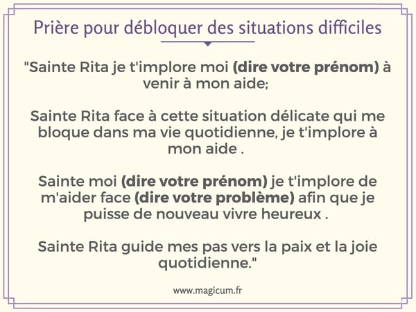 Prière pour débloquer des situations difficiles