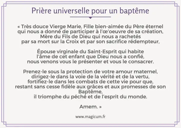 Prière universelle baptême