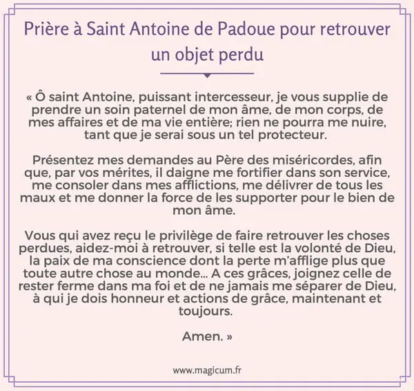 Prière à Saint Antoine de Padoue pour retrouver un objet perdu